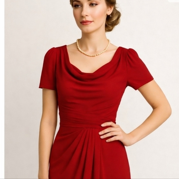 U Fashion Dresses & Skirts - ⭐️ Host Pick ⭐️ x 2  VINTAGE | Ruby Red Ruched Dress